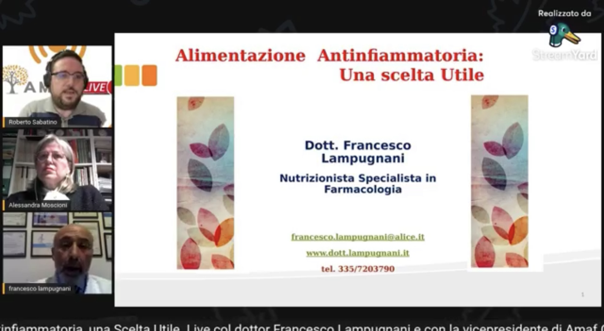 AMAF LIVE – Terzo appuntamento con i temi sulla corretta alimentazione